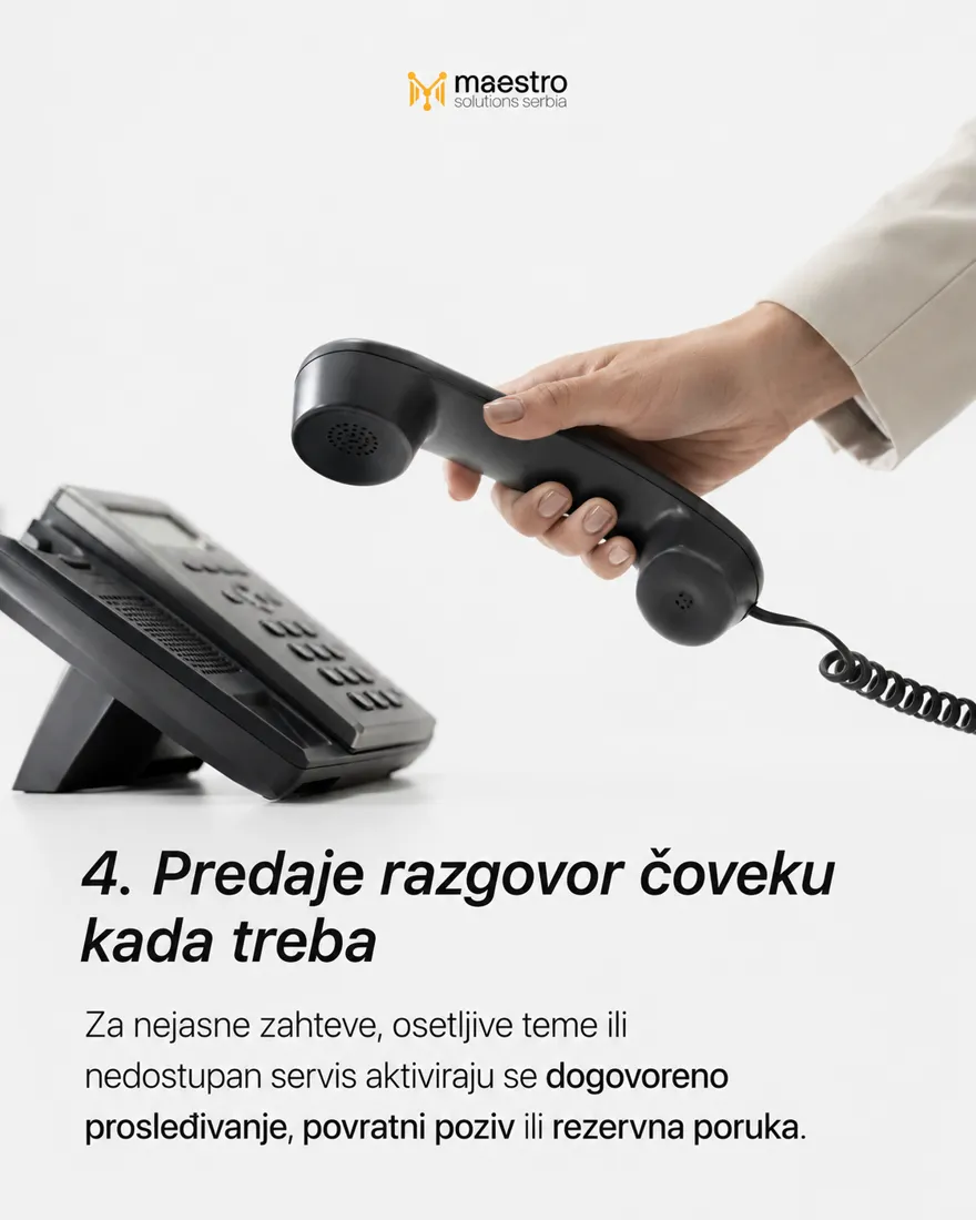 Ruka podiže slušalicu poslovnog telefona sa stola